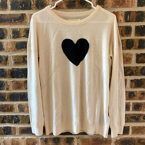 Zadig & Voltaire Sweaters - Zadig & Voltaire gaby heart intarsia 100% merino wool heart sweater, Women’s L